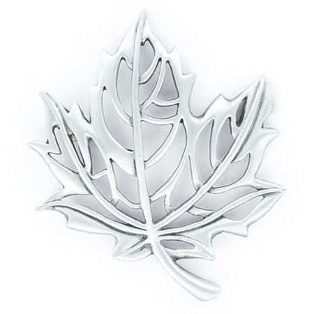 Pewter Maple Leaf Cut-out Pin - Click Image to Close